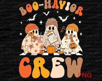Boo Havior Crew RBT Halloween Png, Halloween Behavior Analyst Png, RBT Halloween Png, ABA Therapist Halloween Png