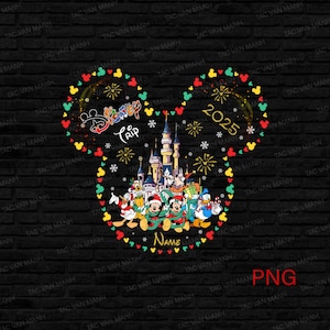 Mickey and Friends Christmas PNG, Custom Family Trip Design Digital Download