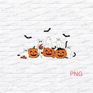 Black Cat Halloween Png, Ghost Cat Png, Halloween Png, Halloween Cat Shirt, Fall Png, Retro Halloween Png,Spooky Season Png,Funny Halloween