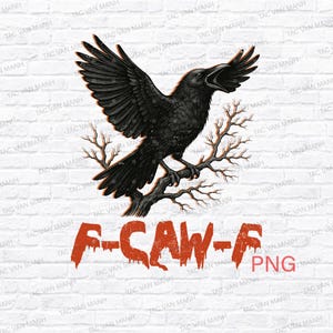 F-Caw-F PNG、花柄の頭蓋骨PNG、面白いカラスのデザイン、カラスのPNG、カラスのデジタルPNG、ゴシックカラス、カラスのPNG、F Caw F、鳥PNG、商用利用