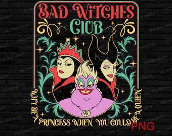 Bad Witches Club Png, Retro Halloween Witch Digital Download