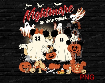 Nightmare On Main Street PNG, Retro Halloween Png, Spooky Vibes Png, Trick Or Treat Png, Halloween Masquerade, Halloween, Digital Download