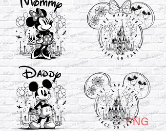 2 side The Happiest Place One Earth Png, Mickey Daddy, Magical Castle Png, Mickey Castle Png, Disney Trip Gift, Magical Kingdom Png