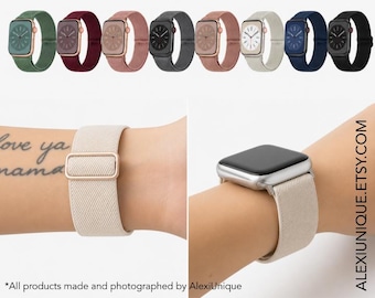Apple Watch Band Women, Cute Elastic Sport Loop, Soft Stretch Adjustable Strap, Series 1-11 Ultra SE