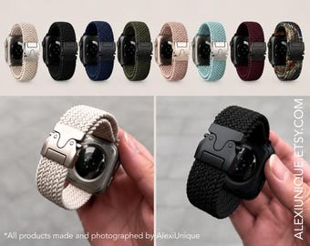 Apple Watch Band Women Men, Cute Nylon Sport Loop, Stainless Steel Clasp, Series 1-11 Ultra SE Adjustable