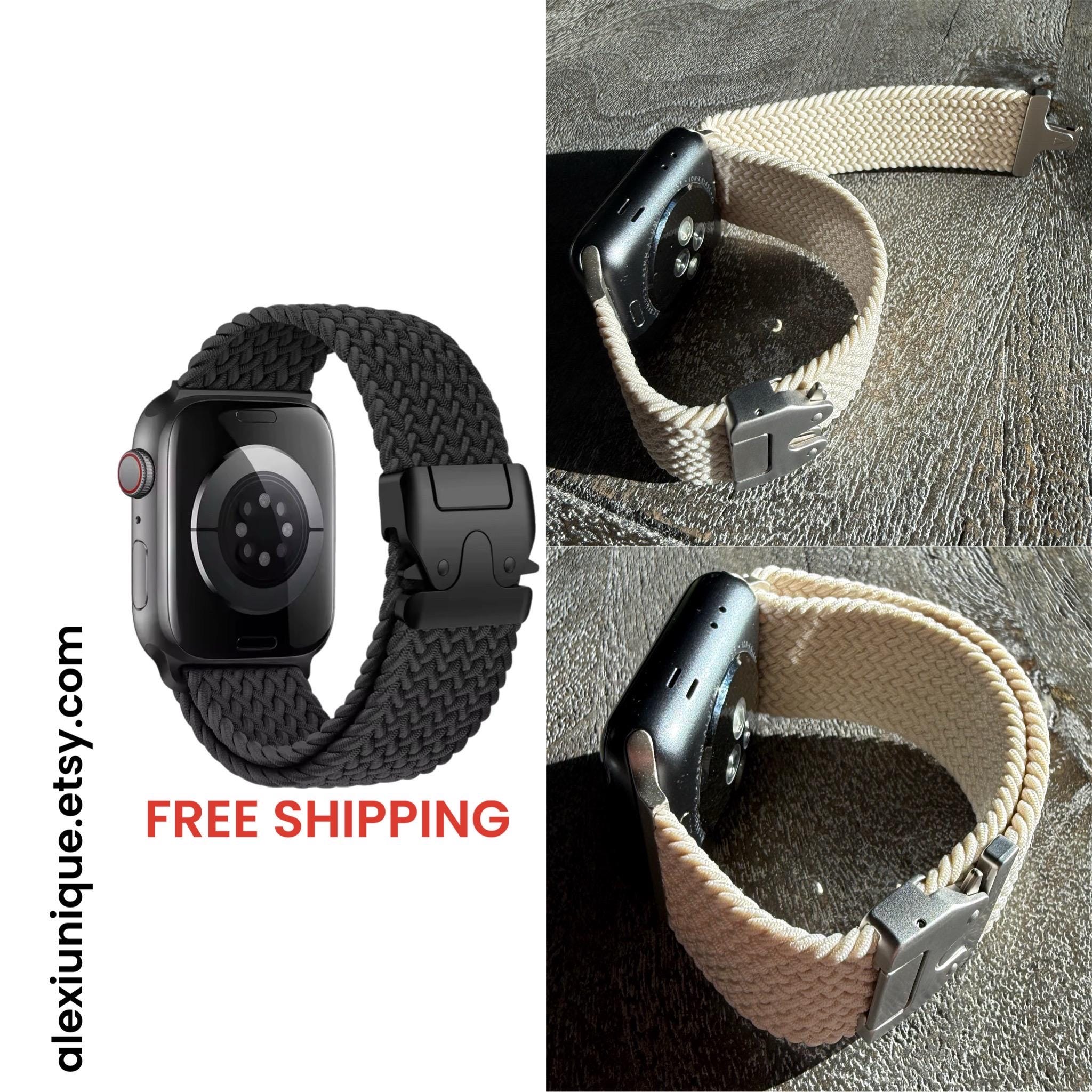 Apple Watch Band 41 MM straight solo loop -Size 9 Navy blue Luxury Strap Loop Nylon Band for Apple Watch 9 8 7 6 5 SE  main image 3