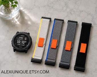 Nylon Watch Band for Garmin Fenix 7, Sport Loop Trail Strap, QuickFit 20mm 22mm 26mm, Fits Fenix 5 6 8 Epix Tactix Forerunner 965