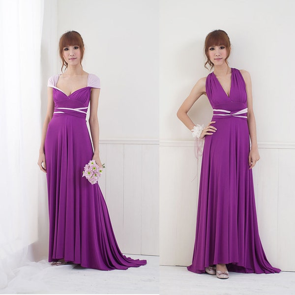 Two Tone Convertible/Infinity Dress - Floor Length