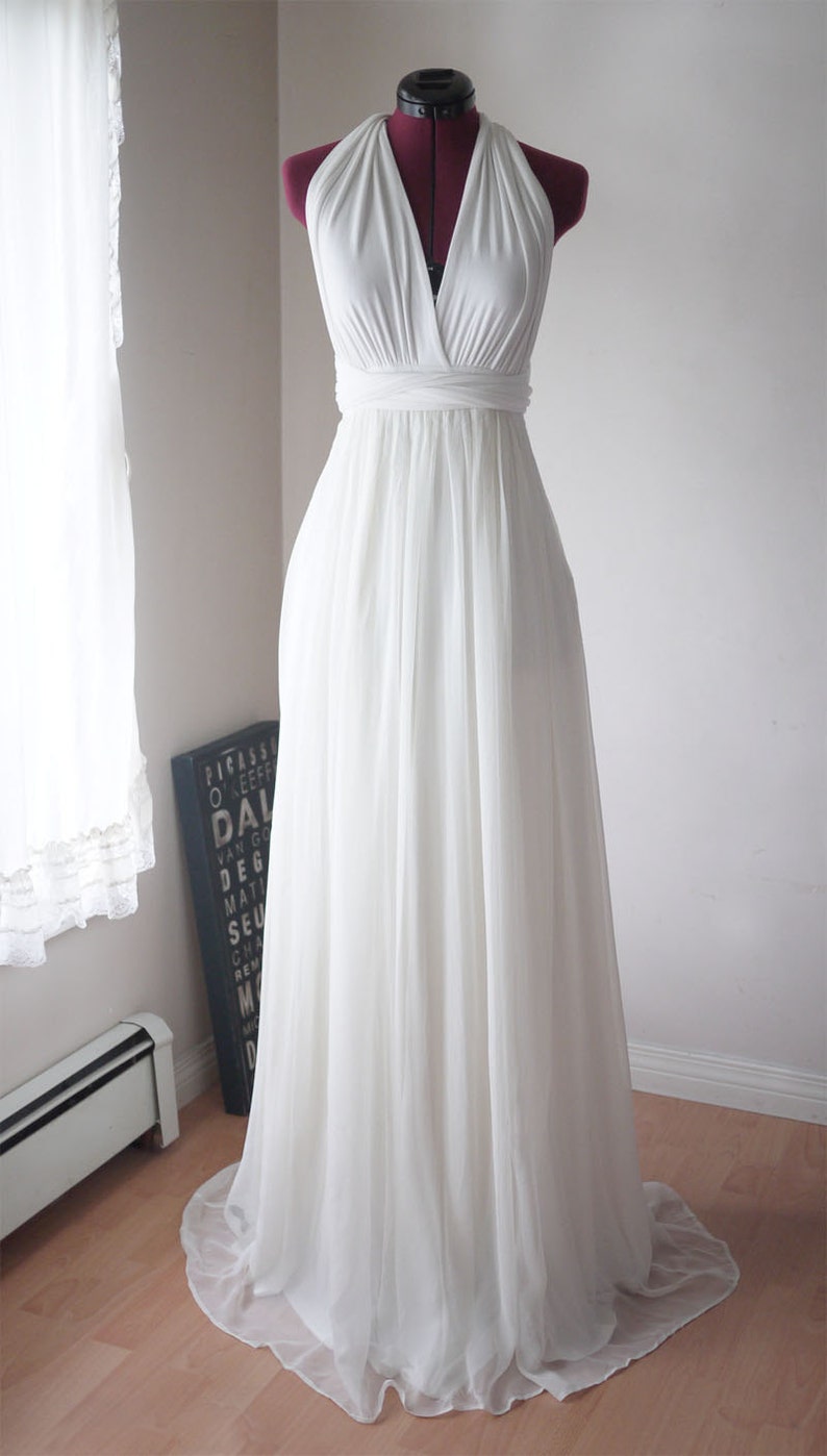 Ivory Convertible/Infinity Dress with Silk Chiffon Skirt Etsy