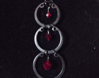 Snaprings are for jewelry, Black and Red necklace, Snapring Necklace, Snapring Necklace on Black Chain