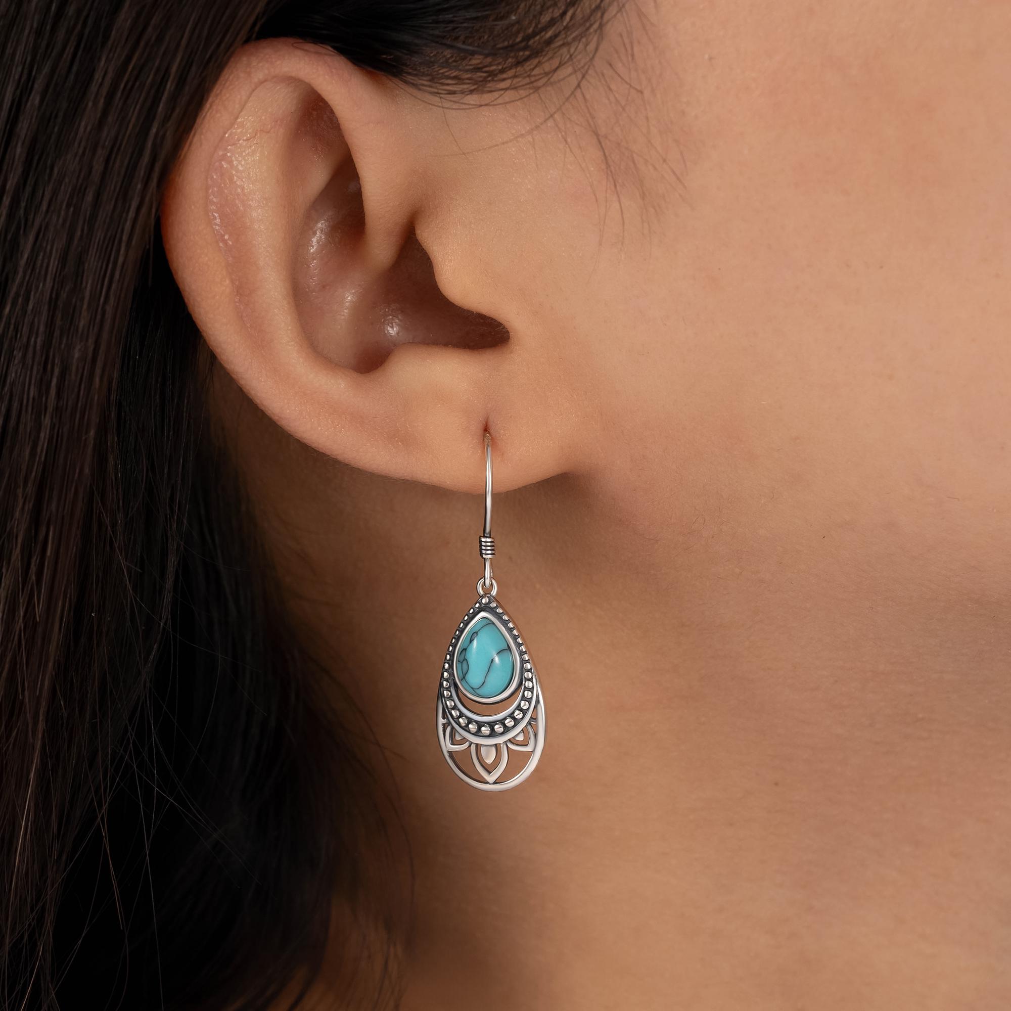 Pendientes Tibetanos Turquesa/Coral | Namaste Complementos De La India