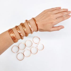 100% Pure Copper Cuff Bracelet, Uncoated Solid Copper Bangle, Adjustable Open Cuff, Handmade Vintage Boho Copper Jewelry
