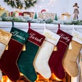 Personalized Velvet Christmas Stockings Custom Family Stockings with Name Monogrammed Stocking Holiday Decorations 2025 Christmas Gift