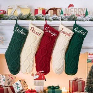 2025 Christmas Stockings Personalized Family Christmas Stocking Embroidered Christmas Stocking with Name Holiday Stocking Holiday Decor Gift