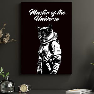 Master of the Universe Weltraum Katze Poster Druck - Katze Wand Kunst Druck, Weltraum Dekor, Katzenliebhaber Geschenk, Katze Wandkunst, Einzigartige Katze Poster