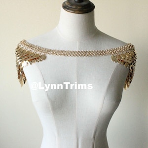 Scalemail Chainmail Harness Shoulder Warrior Pauldrons Pieces Gothic Scalemaille Armour dragon epaulettes armor Alternative Clothing