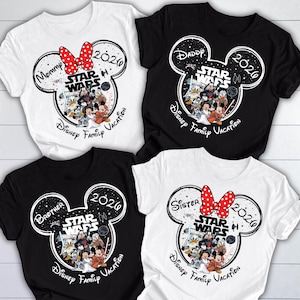 Custom Disney Family Trip Shirts 2026, Disney Hollywood Studios Shirts, Disney Star Wars Shirts, Disney Family Vacation Name and Year Shirts