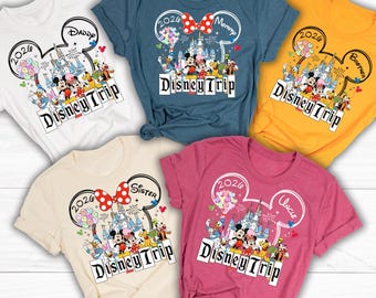 Camisetas de viaje familiar a Disney 2026, camisetas personalizadas de vacaciones familiares a Disney, camisetas a juego para viajes a Disney, camisetas con nombre y año de Disney, camisetas Disney