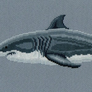 Great White Shark counted cross-stitch chart