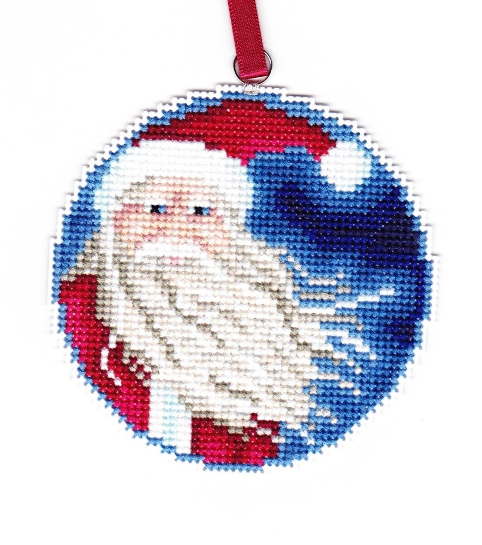 Santa Counted Cross Stitch Chart | Etsy
