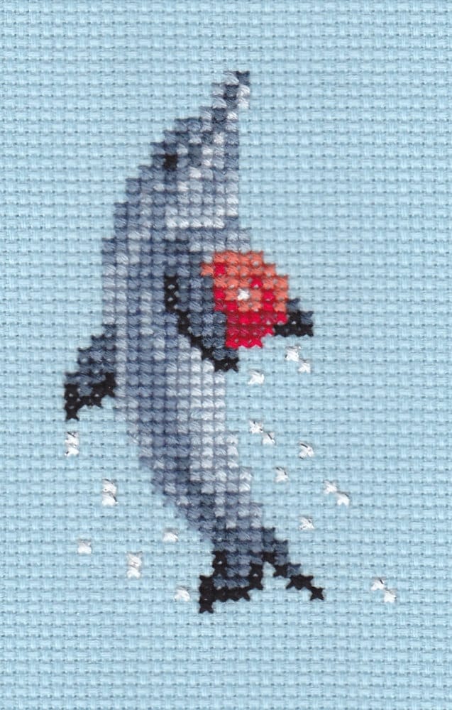 Dolphin With Ball counted cross stitch chart | Etsy