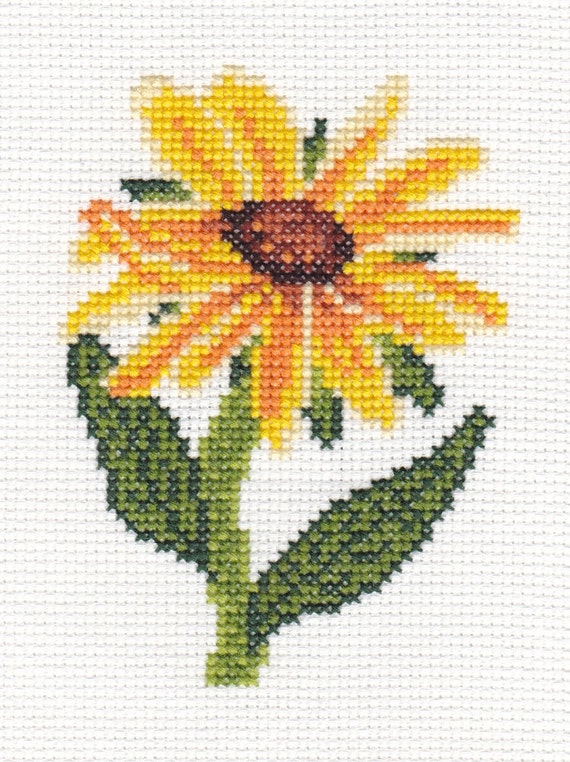 Black-Eyed Susan counted cross-stitch chart