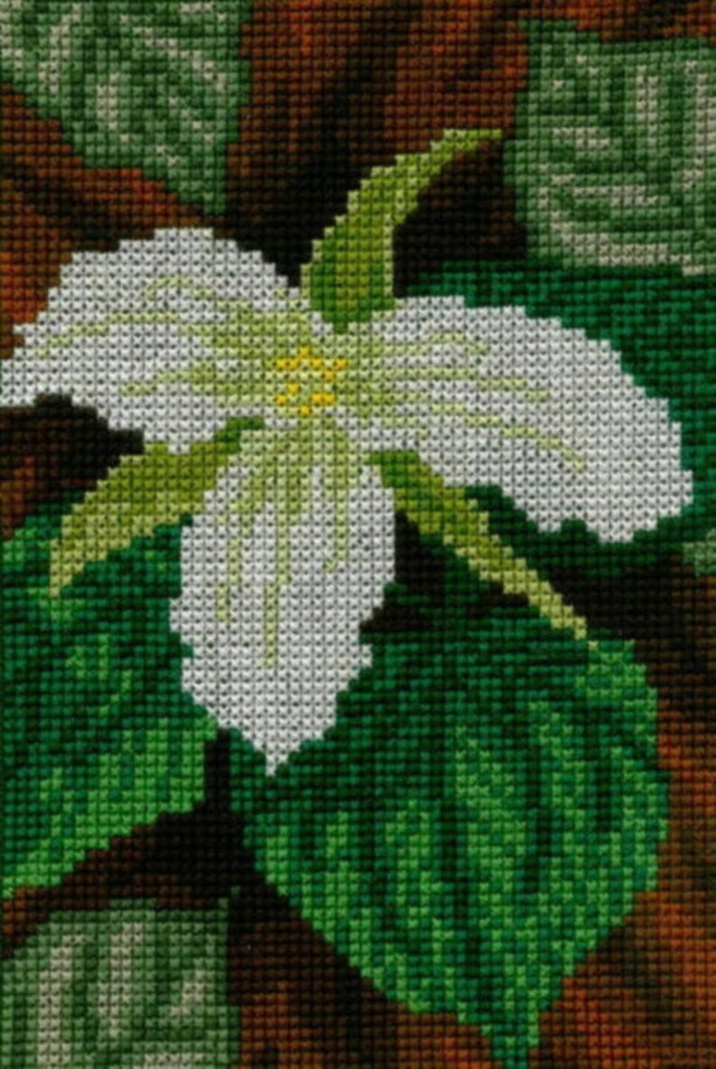 Trillium counted cross-stitch chart image 1