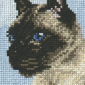 Siamese Cat (Seal Point) Cross Stitch Chart