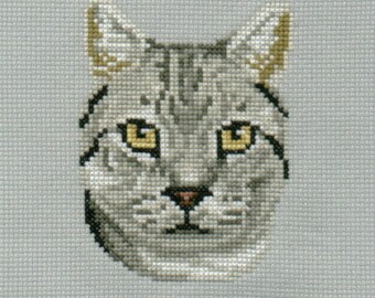 Silver Tabby counted cross-stitch chart