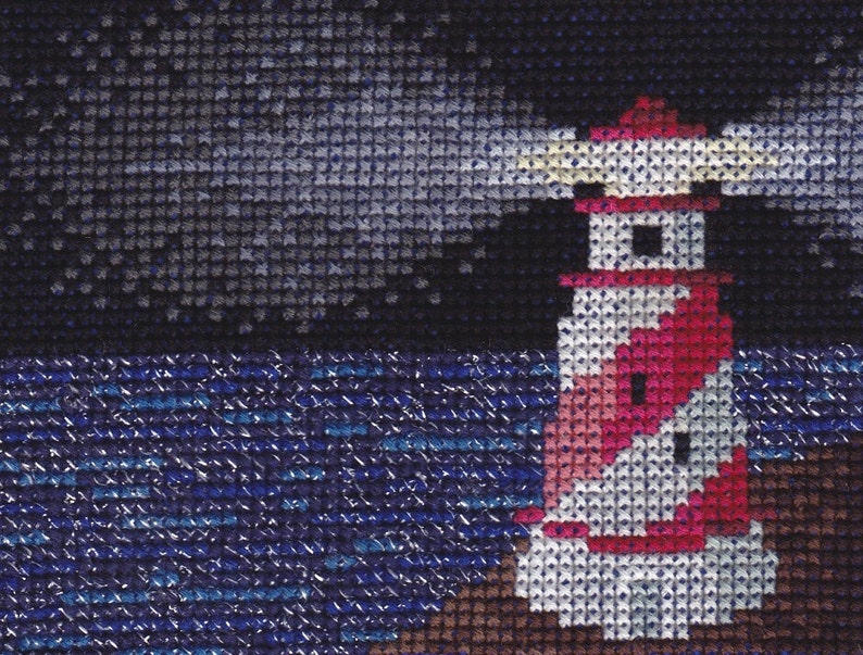 Lighthouse counted cross stitch chart image 1