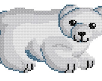 Baby Polar Bear counted cross-stitch chart