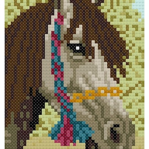 Arab Horse counted cross-stitch chart