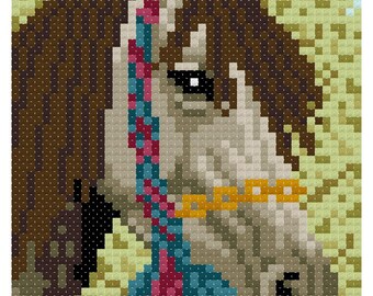 Arab Horse counted cross-stitch chart