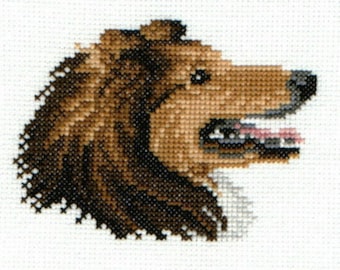 Sheltie hat Kreuzstichvorlagen gezählt