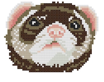 Ferret counted cross-stitch chart