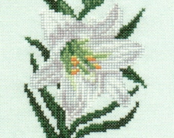 Easter Lily counted cross-stitch chart