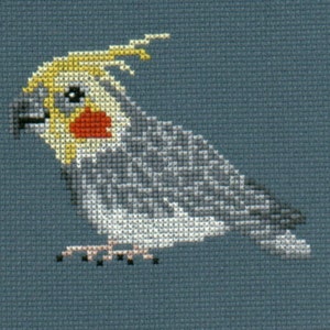 Cockatiel counted cross-stitch chart