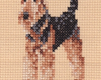 Airedale counted cross-stitch chart
