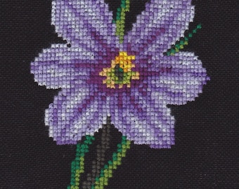 Purple Flower counted cross-stitch chart