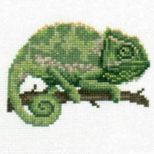 Chameleon counted cross-stitch chart