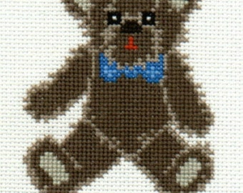 Teddy Bear With Bow Tie counted cross-stitch chart