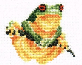 Red Eyed Tree Frog cross stitch chart PDF