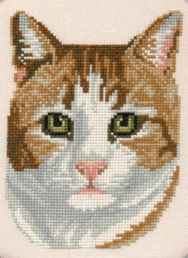 Marmalade and White Cat counted cross-stitch chart image 1