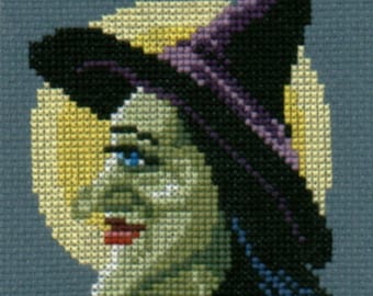 Halloween Witch counted cross-stitch chart