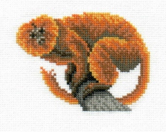 Golden Lion Tamarin counted cross-stitch chart