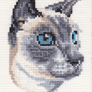 Siamese Cat (Blue Point) Cross Stitch Chart