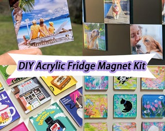 50 juegos de imanes acrílicos para refrigerador (DIY), decoración para refrigerador, álbum de fotos, regalo de San Valentín, regalo del Día de la Madre