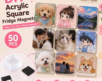 DIY Acrylic Fridge Magnets Kit, Custom Photo Magnet Making Set, Cute Kawaii Refrigerator Magnets for Gifts & Crafts