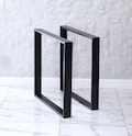 Industrial Steel Table Base Legs (Set of 2): Bar, Coffee, Dining, Desk, Bench
