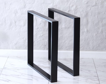 Industrial Steel Table Base Legs (Set of 2): Bar, Coffee, Dining, Desk, Bench